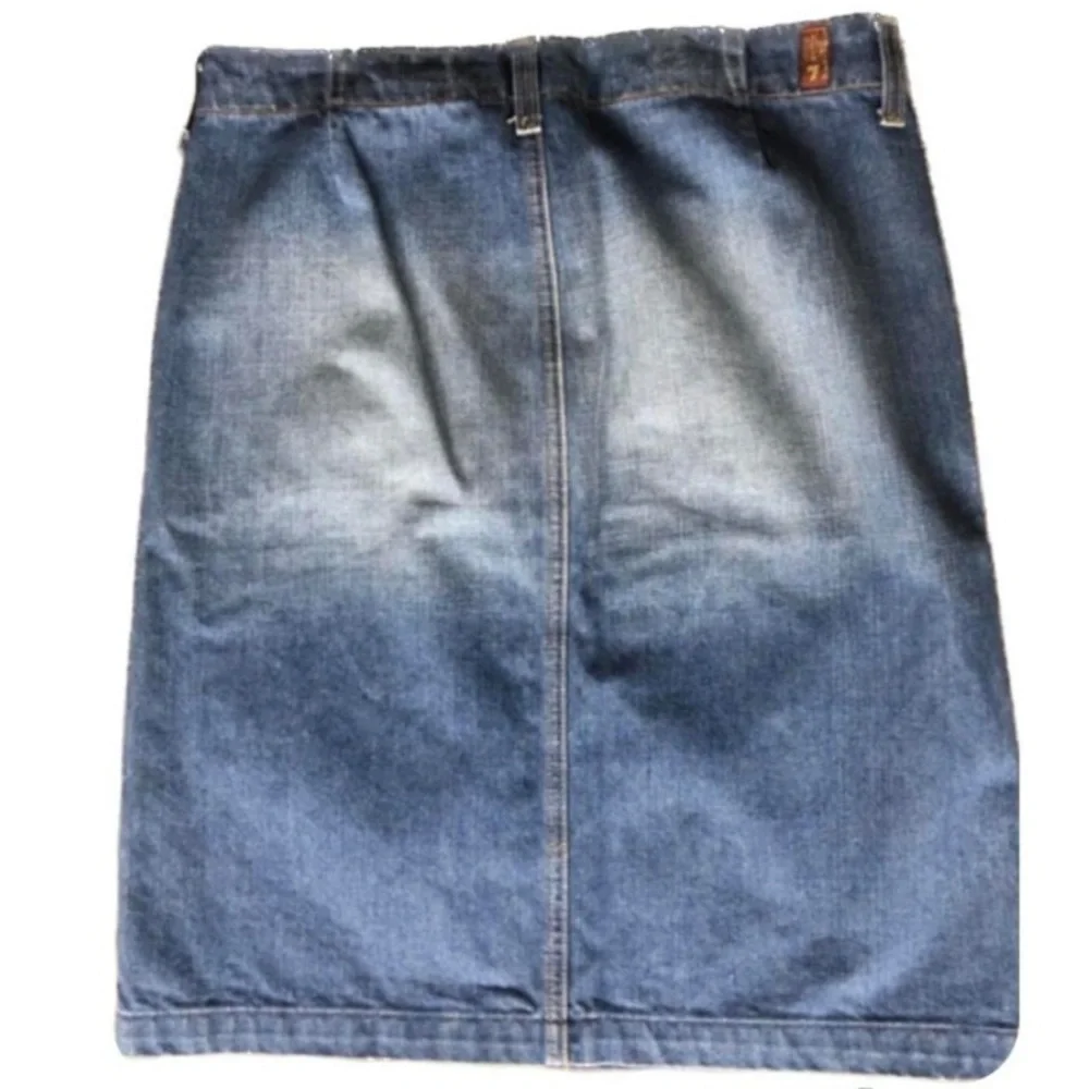 Classic Blue Denim Pencil Skirt - Women's